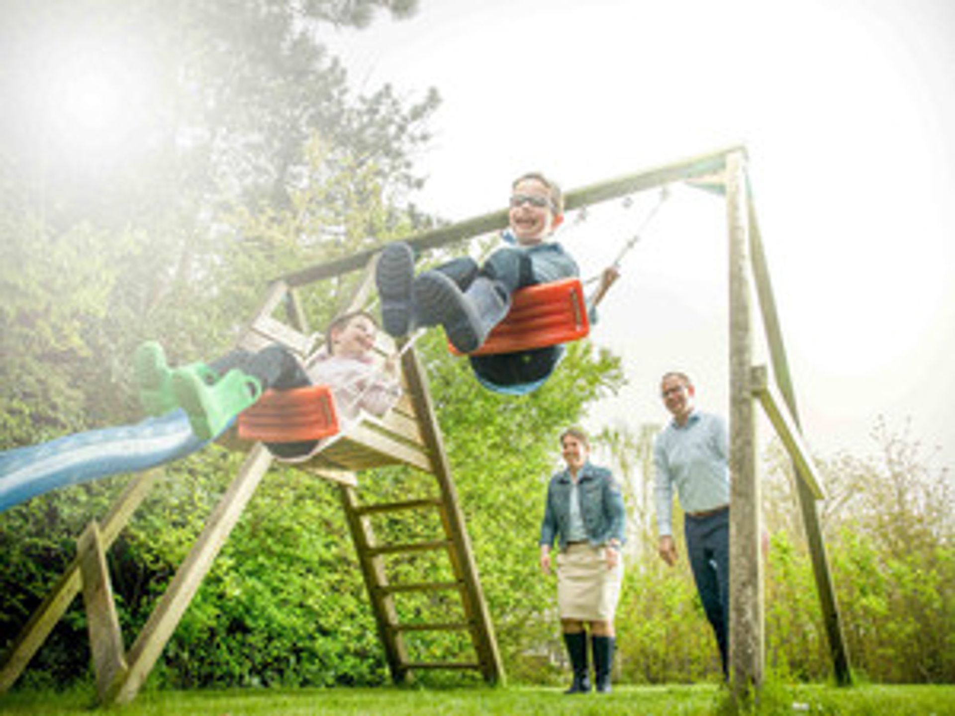 Rianne met haar man en twee kinderen