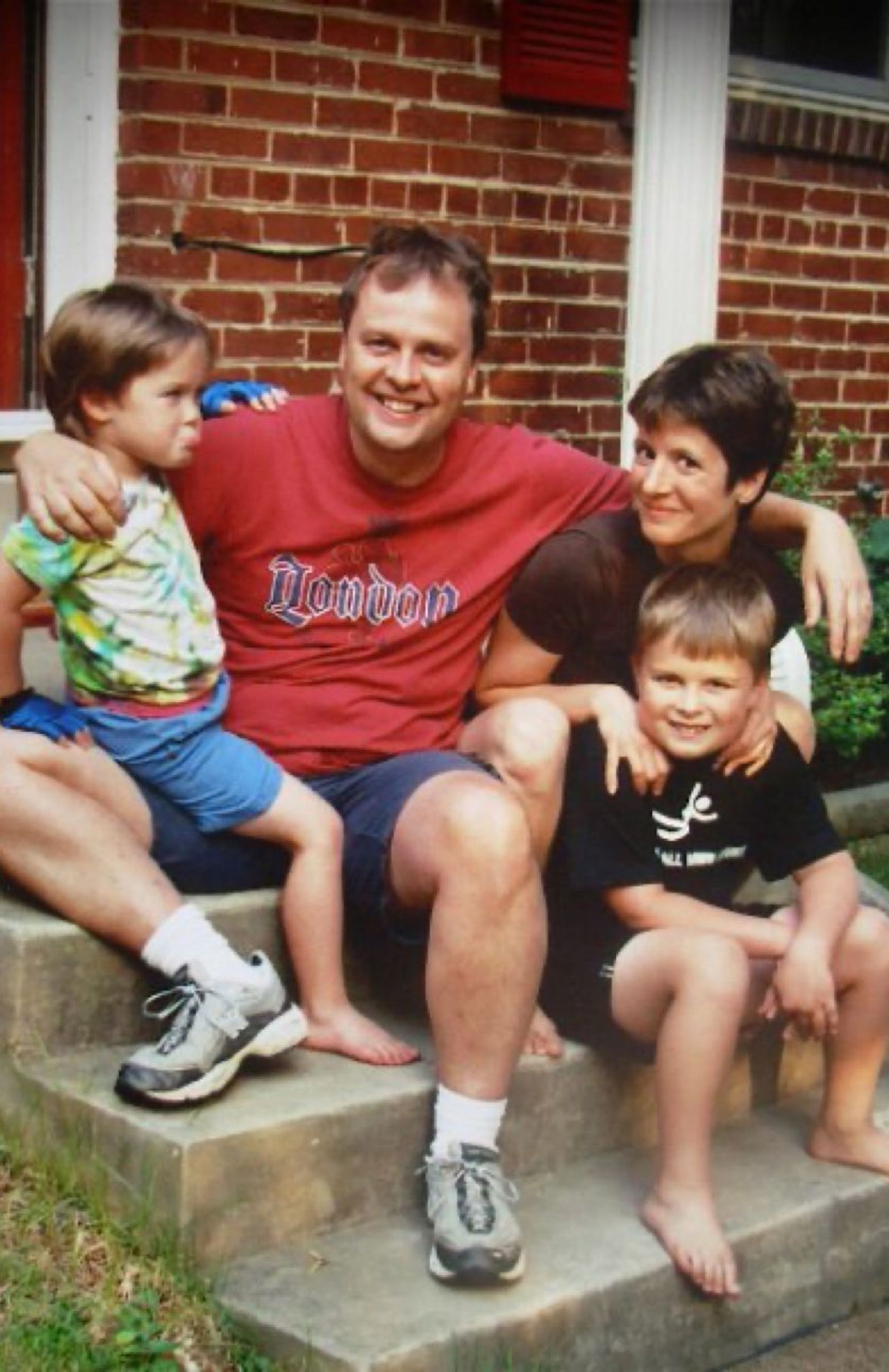 Tim Overdiek en zijn gezin in 2005