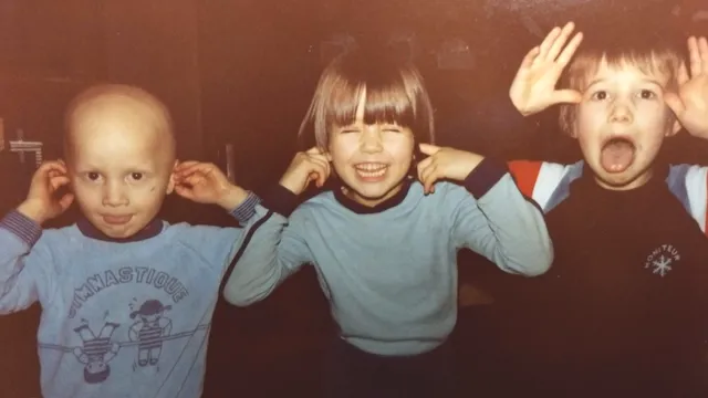 Kinderfoto van Ann Kindts met haar broers.