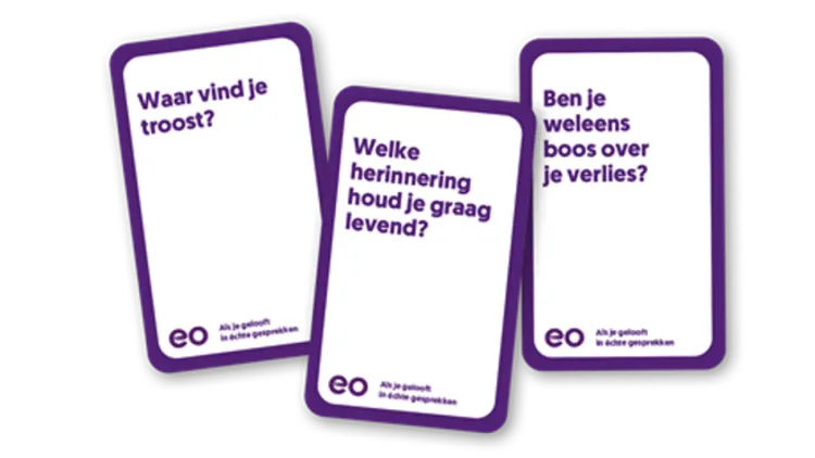 Vraag gratis gesprekskaartjes aan over rouw